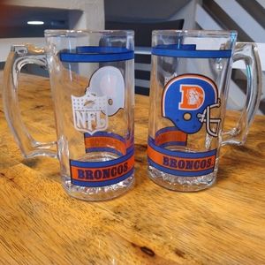 Denver Broncos glass cups